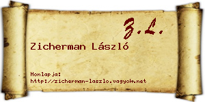 Zicherman László névjegykártya